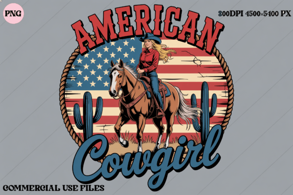American Cowgirl Horse Riding Western: A Bold Embroidery Design for Real Projects