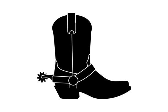 Black Cowboy Boot with Star Spur Isolate Review