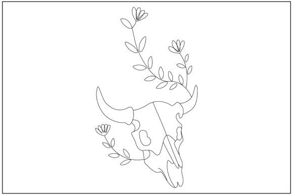Botanical Skull Western Line Art Embroidery Review