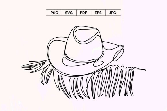 Cowboy Hat on Hay Line Art: A Designer’s Practical Take