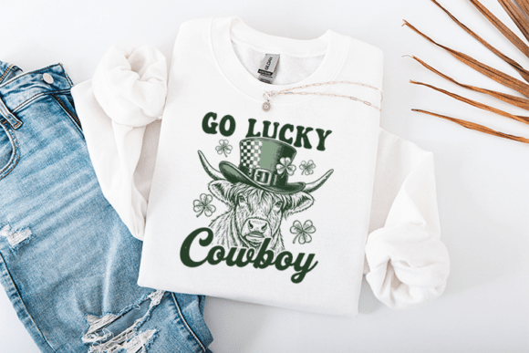 Go Lucky Cowboy St Patricks Western Embroidery Design Review