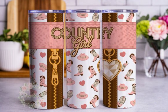 Pink Western Girl Tumbler Wrap Embroidery Design Review