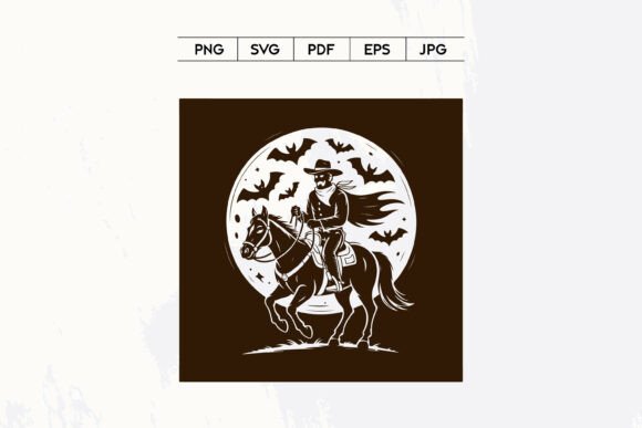 Spooky Cowboy Rider Horse Halloween Moon Embroidery Design Review