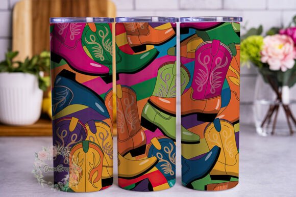 Western Boot Stripes Tumbler Wrap Design Review