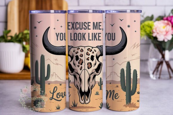 Western Bull Skull Desert 20oz Tumbler Design Review
