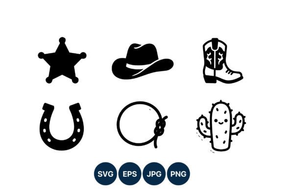 Western Cowboy Icons Silhouette Set: A Designer’s Perspective
